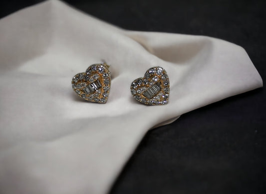 Earring Diamonds Heart 14kt $950