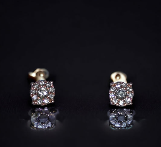 Earring Rose Gold Diamonds 14kt $855